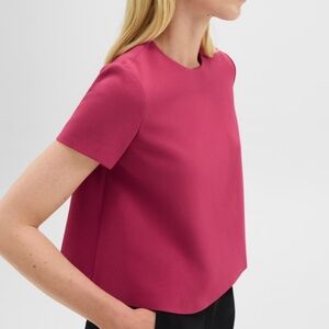 Theory Admiral Crepe Pink Women's Top Size Small.  New Worn Tags